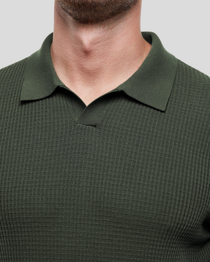 Camisa Polo Masculina em Malha Jacquard Estilo Moderno e Conforto Superior