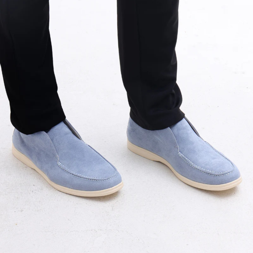 Sapato Casual com Design Sem Atacadores e Acabamento em Camurça para Homem