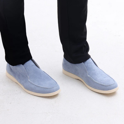 Sapato Casual com Design Sem Atacadores e Acabamento em Camurça para Homem