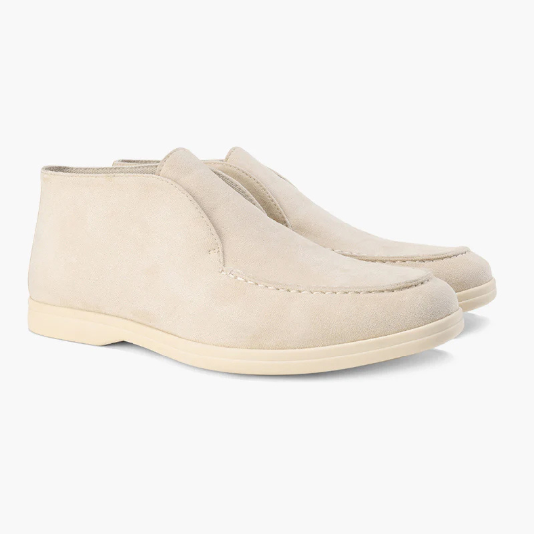 Sapato Casual com Design Sem Atacadores e Acabamento em Camurça para Homem