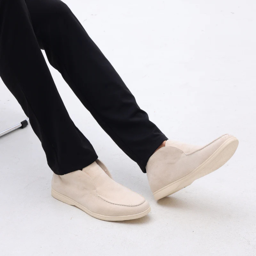 Sapato Casual com Design Sem Atacadores e Acabamento em Camurça para Homem