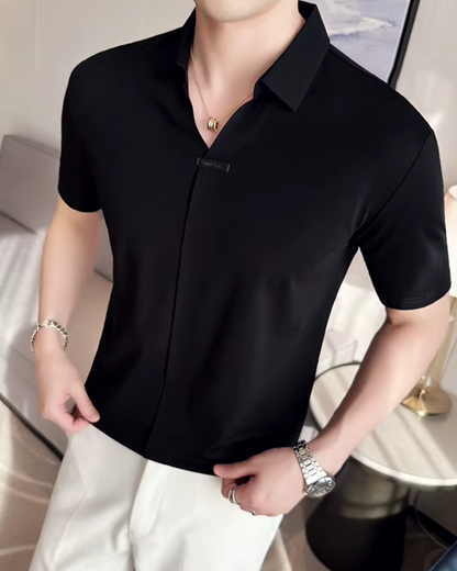 Pólo para Homem com Elevada Elasticidade, Leve, Macio e Resistente aos Vincos em Cor Sólida®