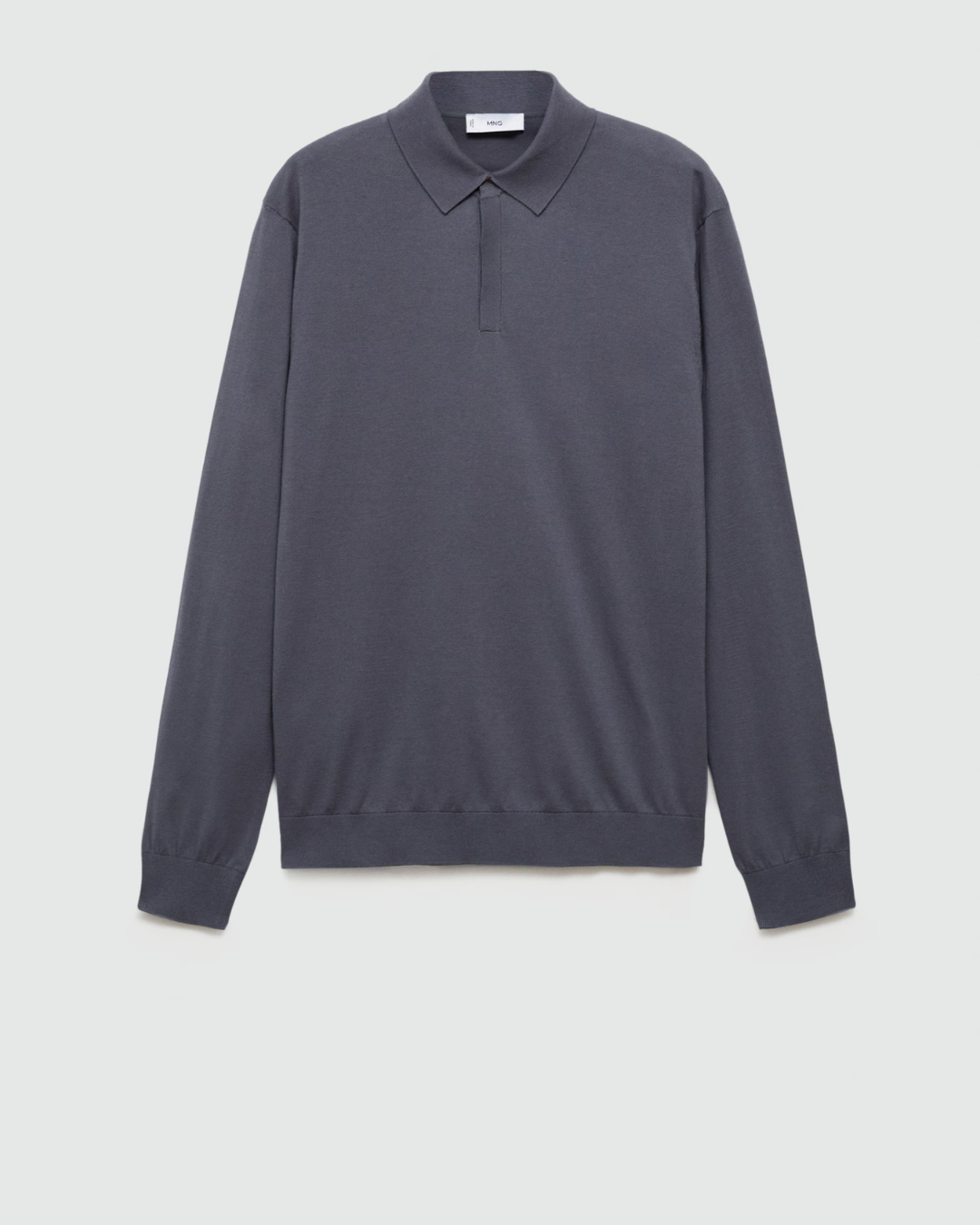 Polo de manga comprida casual para homem