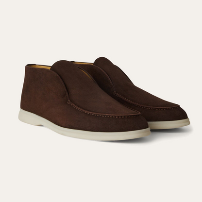 Sapatos Casuais e Elegante Feitos à Mão em Pele de Camurça para Homen