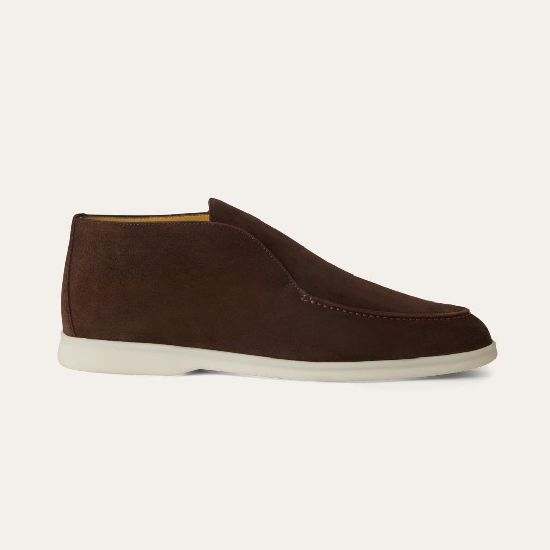 Sapatos Casuais e Elegante Feitos à Mão em Pele de Camurça para Homen