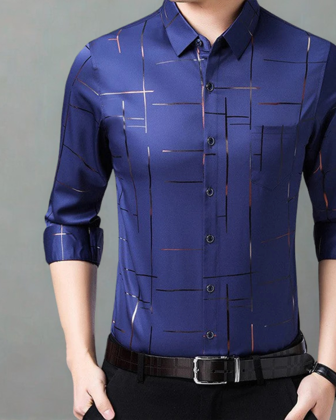 Camisa de manga comprida respirável para homem