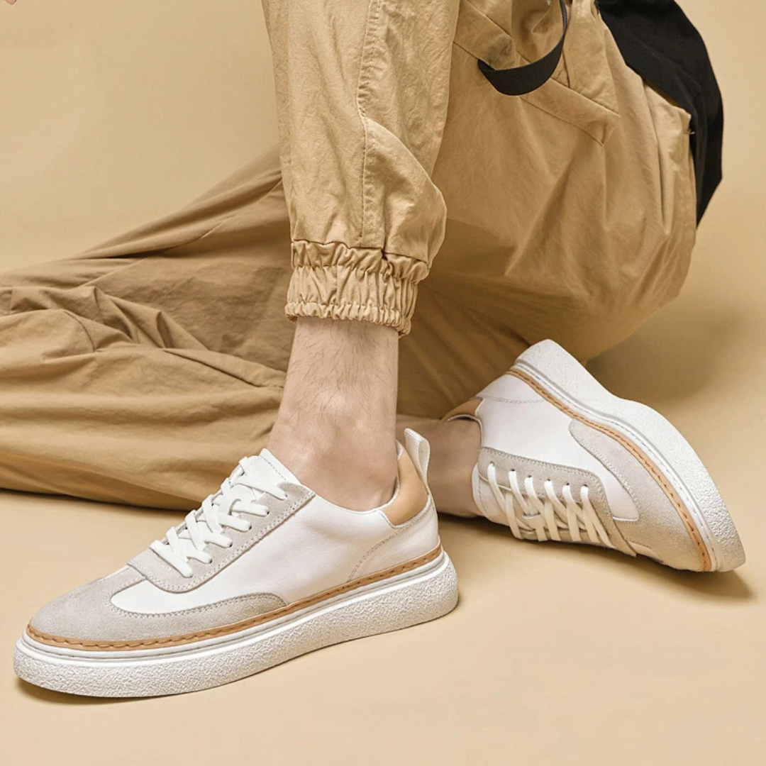 Sapatos casuais de couro genuíno para homem