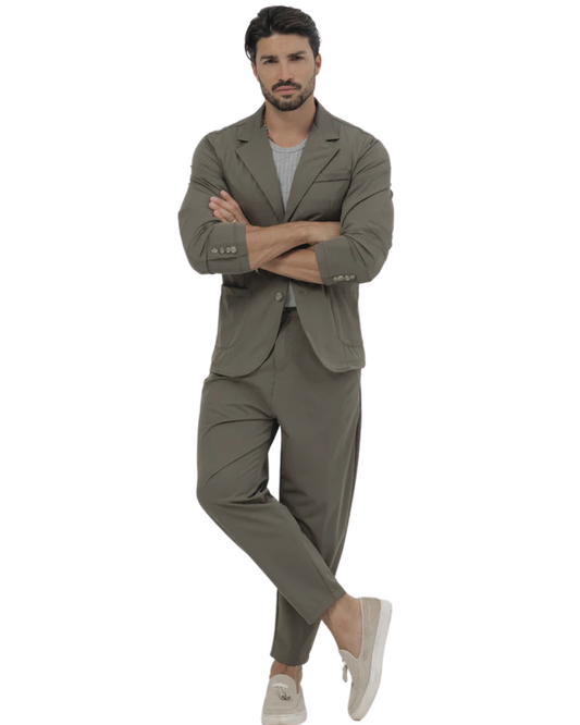 Conjunto de casaco e calças de estilo casual para homem