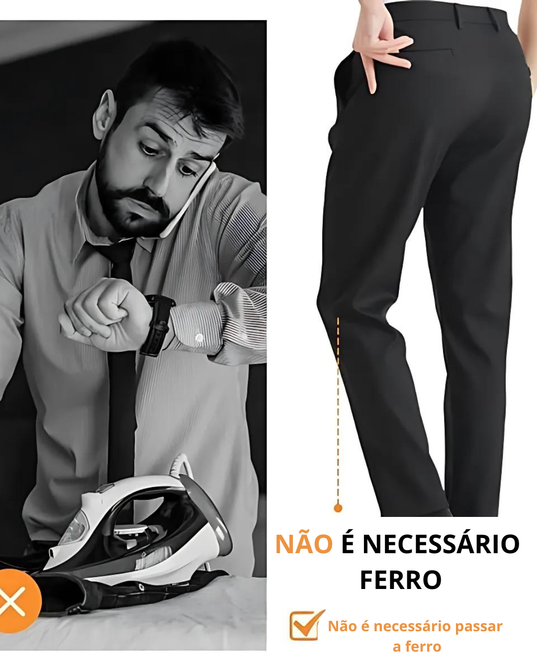 Calças formais clássicas para homem