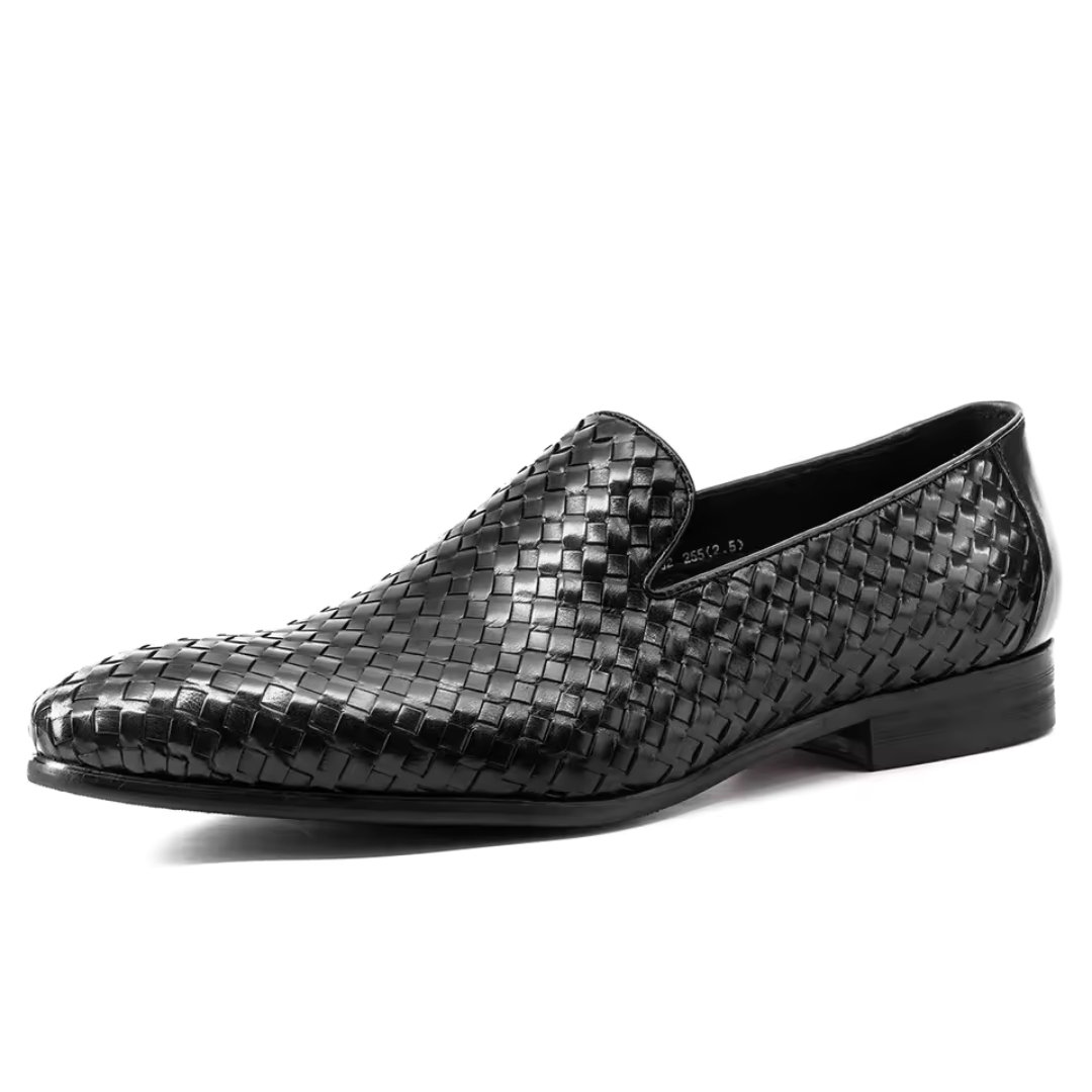 Mocassins em Couro Brilhante com Textura Rugosa para Homen