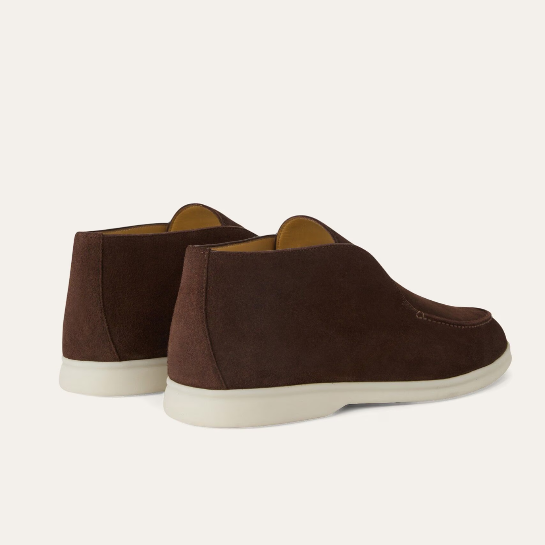 Sapatos Casuais e Elegante Feitos à Mão em Pele de Camurça para Homen