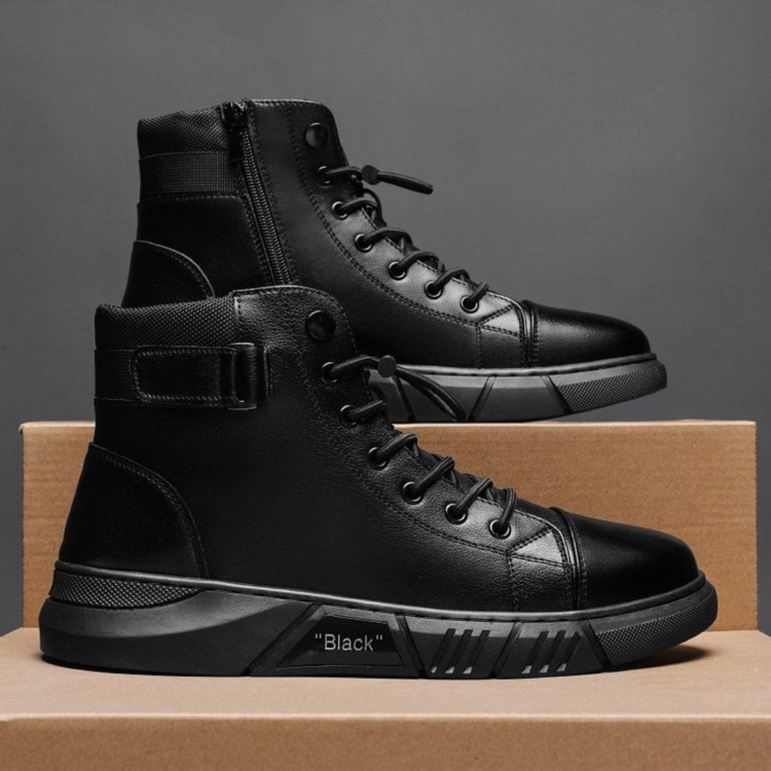 Botas casuais versáteis em couro genuíno para homem