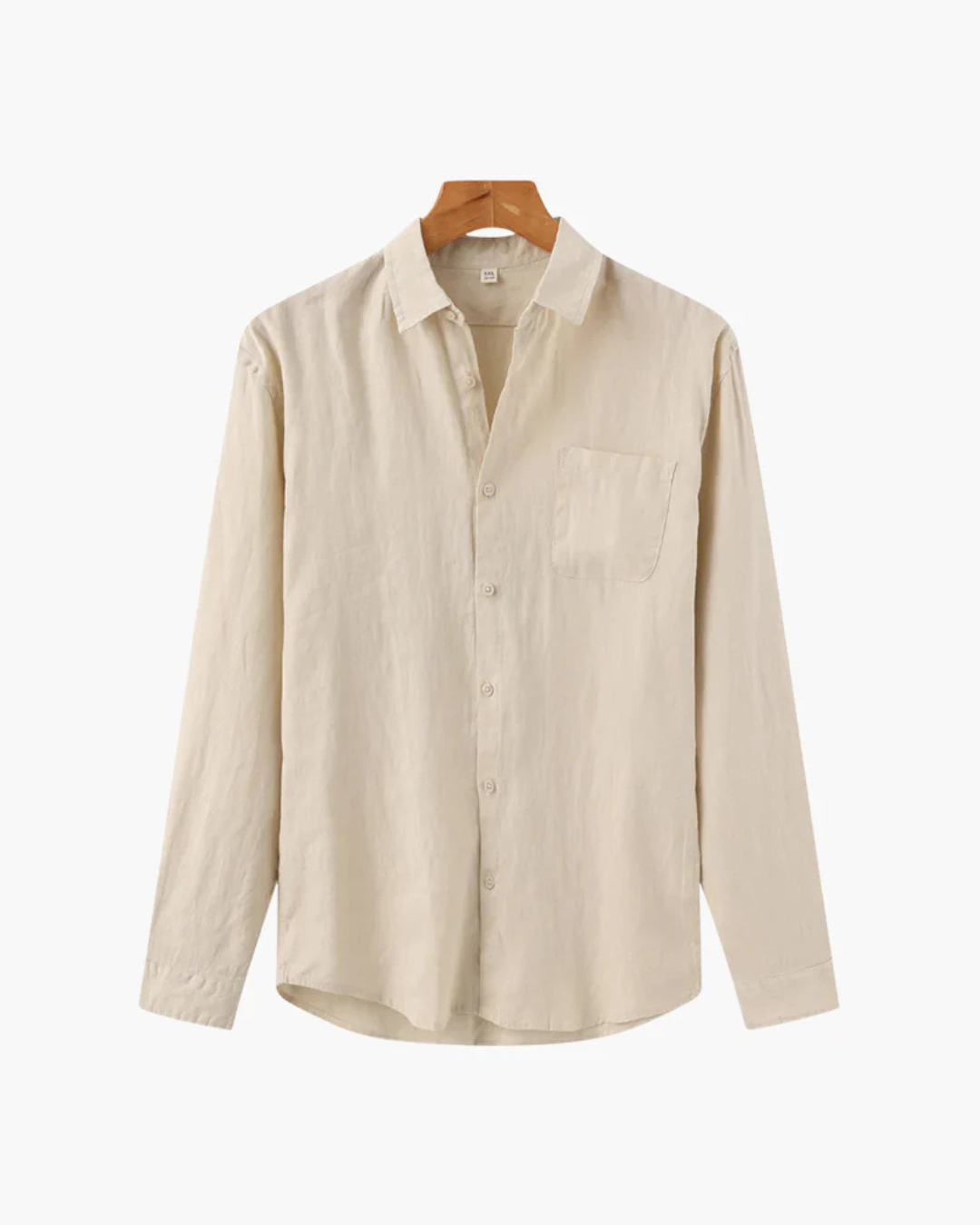 Camisa de linho elegante de manga comprida para homem