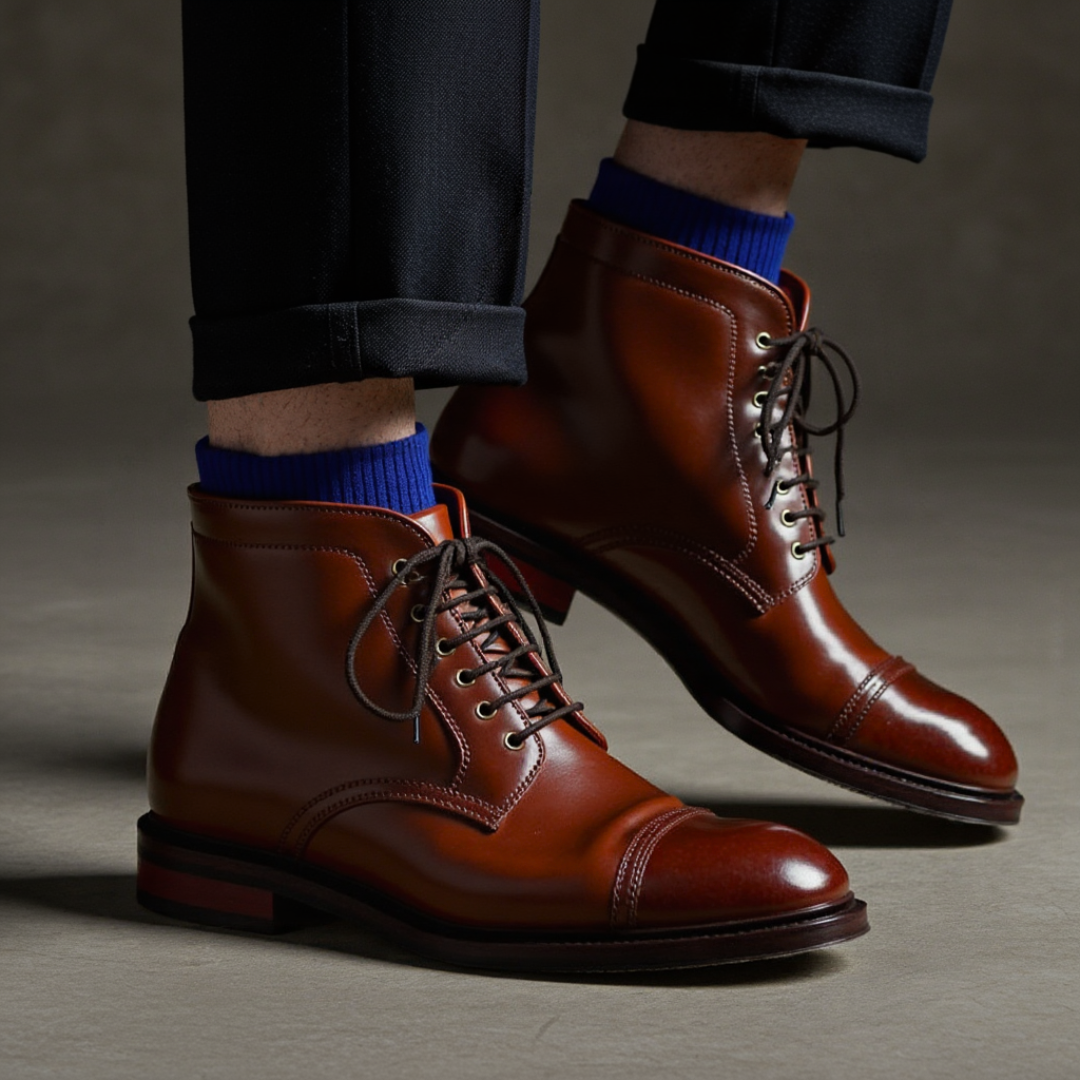 Botas de couro para homem