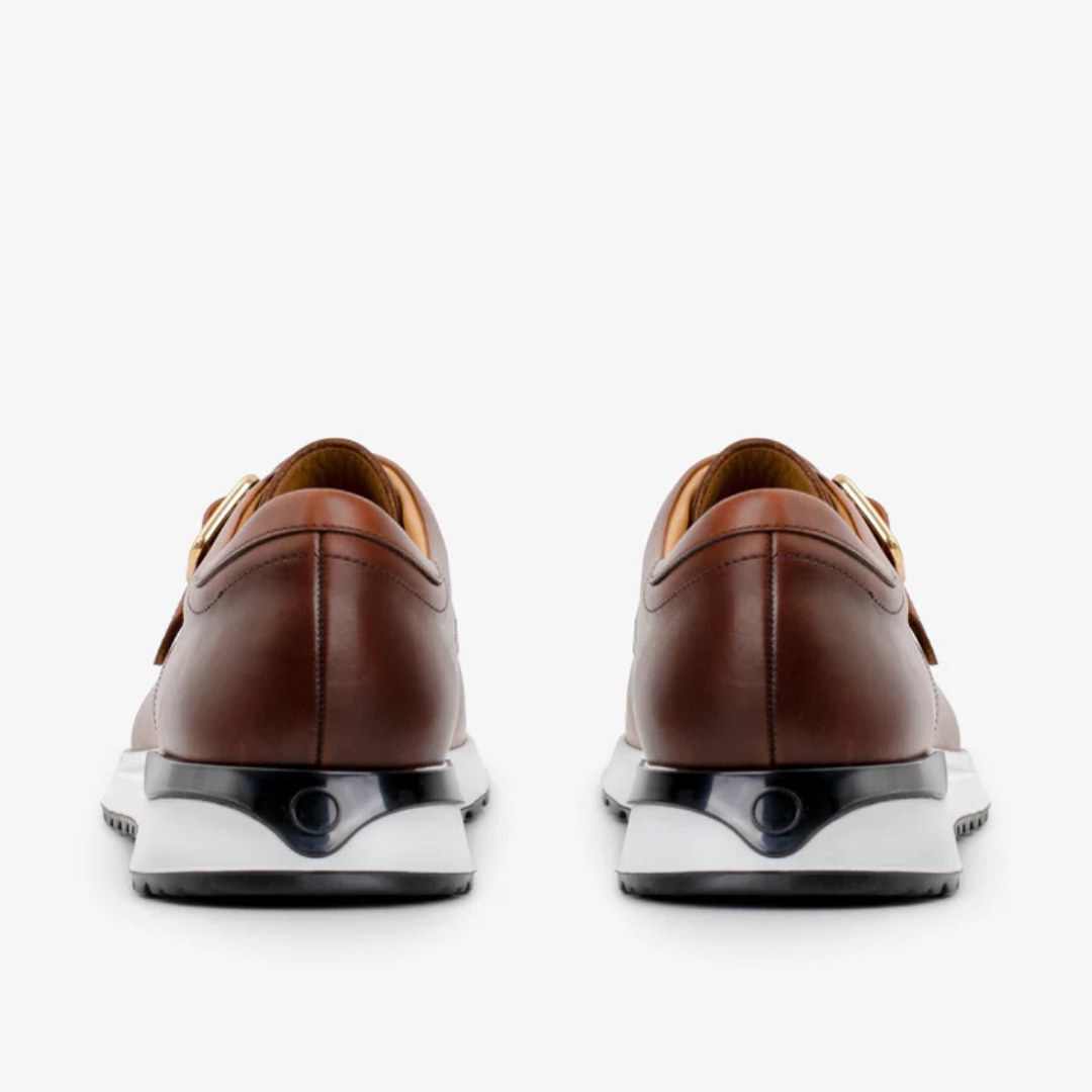 Sapatos de Couro com Sola Desportiva e Fivela Elegante para Homen