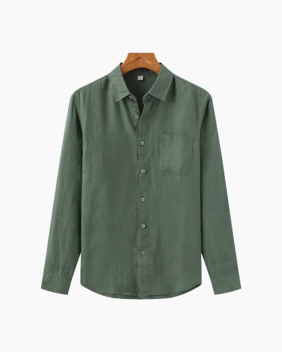Camisa de linho elegante de manga comprida para homem