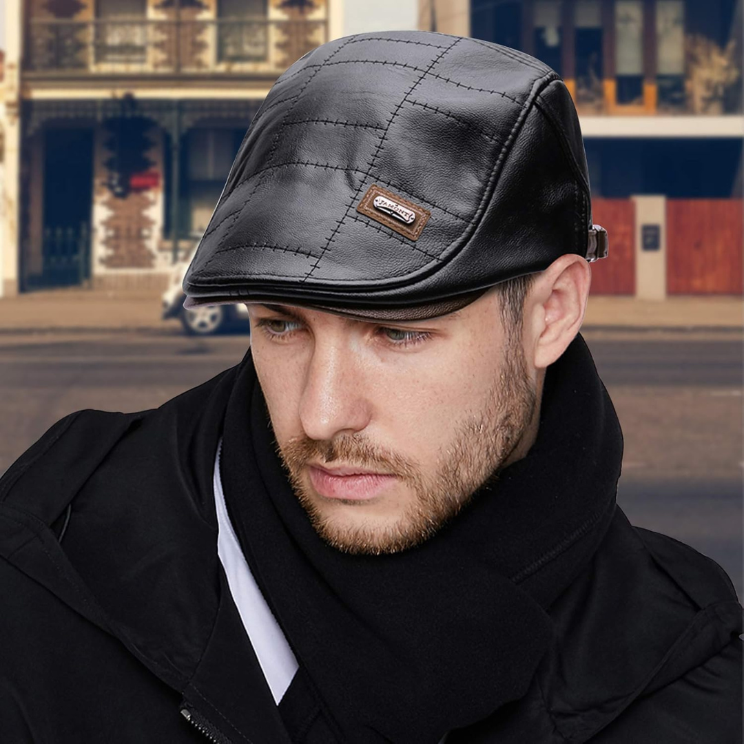 Boina de Couro para Homem