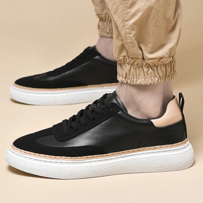 Sapatos casuais de couro genuíno para homem