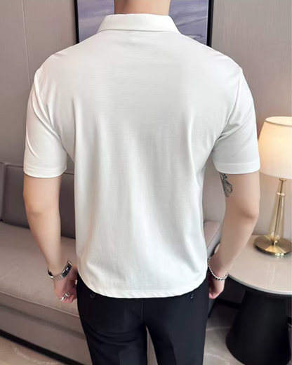 Pólo para Homem com Elevada Elasticidade, Leve, Macio e Resistente aos Vincos em Cor Sólida®
