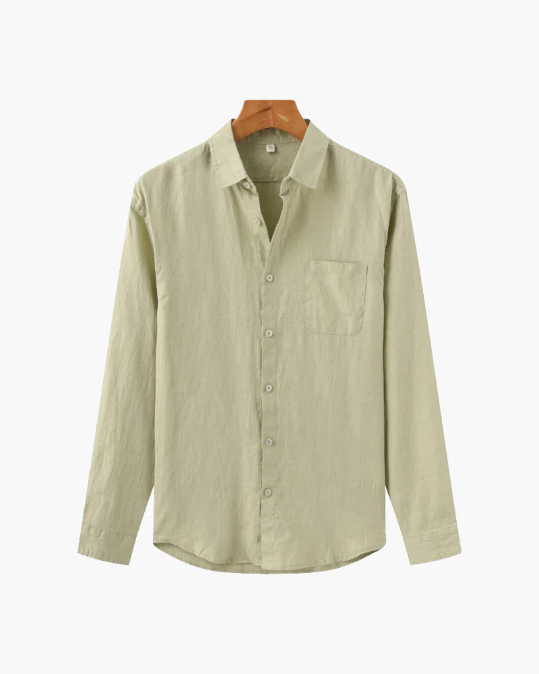 Camisa de linho elegante de manga comprida para homem