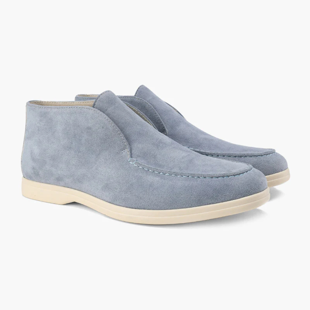 Sapato Casual com Design Sem Atacadores e Acabamento em Camurça para Homem