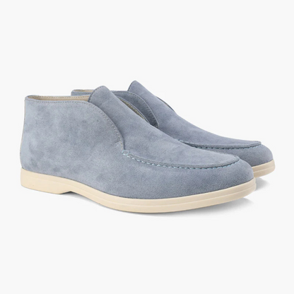 Sapato Casual com Design Sem Atacadores e Acabamento em Camurça para Homem